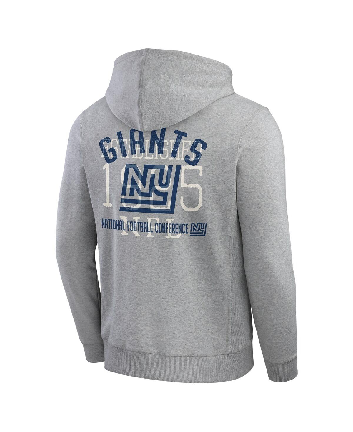 Fanatics Men'sNew York Giants Vintage Stripe Full-Zip Hoodie - Heather Gray