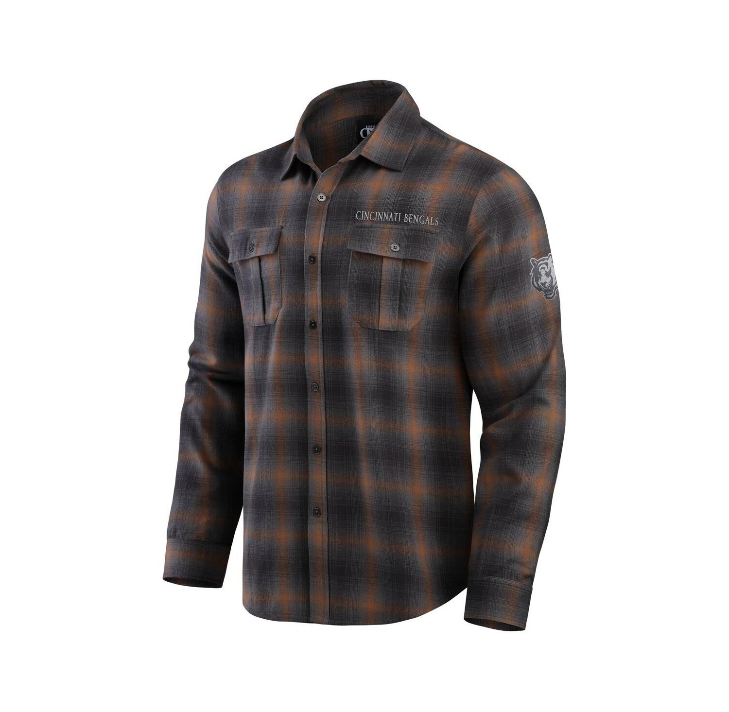 Men's Charcoal Cincinnati Bengals Classic Flannel Long Sleeve Button-Up Shirt