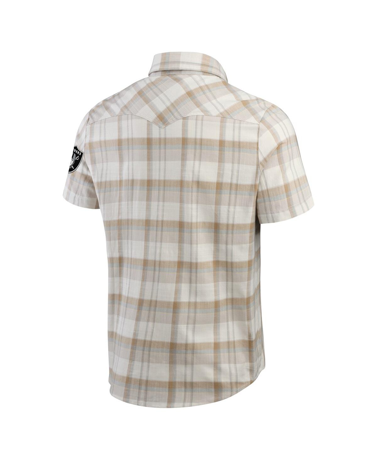 Fanatics Men'sLas Vegas Raiders Plaid Full-Snap Shirt - Cream
