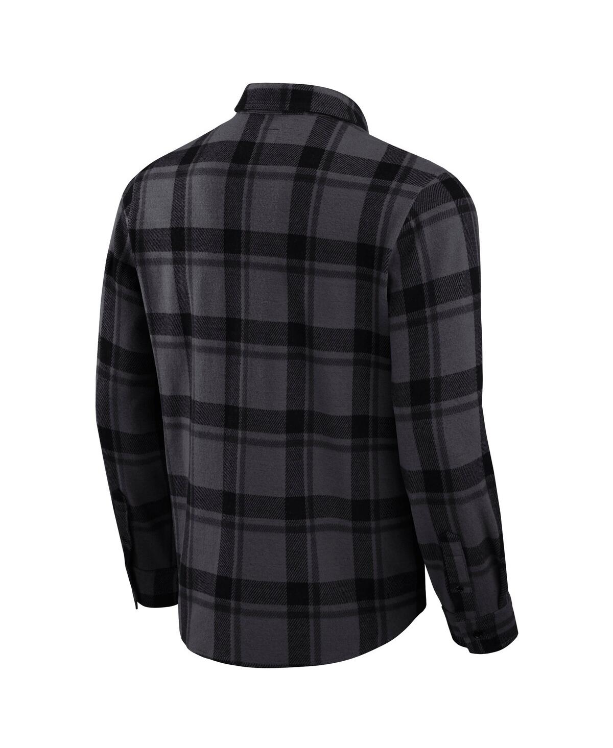 Fanatics Men's Black New York Giants Plaid Button-up Shirt In Black