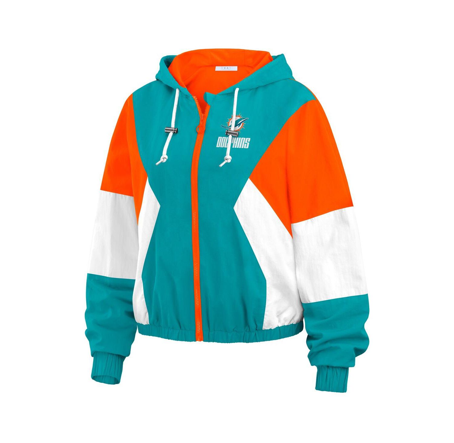 Women's Aqua Miami Dolphins Color Block Full-Zip Windbreaker Jacket