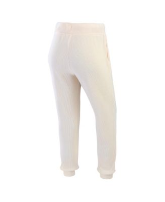 Women's Cream Cleveland Browns Knitted Tri-blend Long Sleeve T-shirt Pants Lounge Set