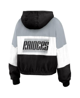 Women's Las Vegas Raiders Plus Size Color Block Full-zip Windbreaker Jacket