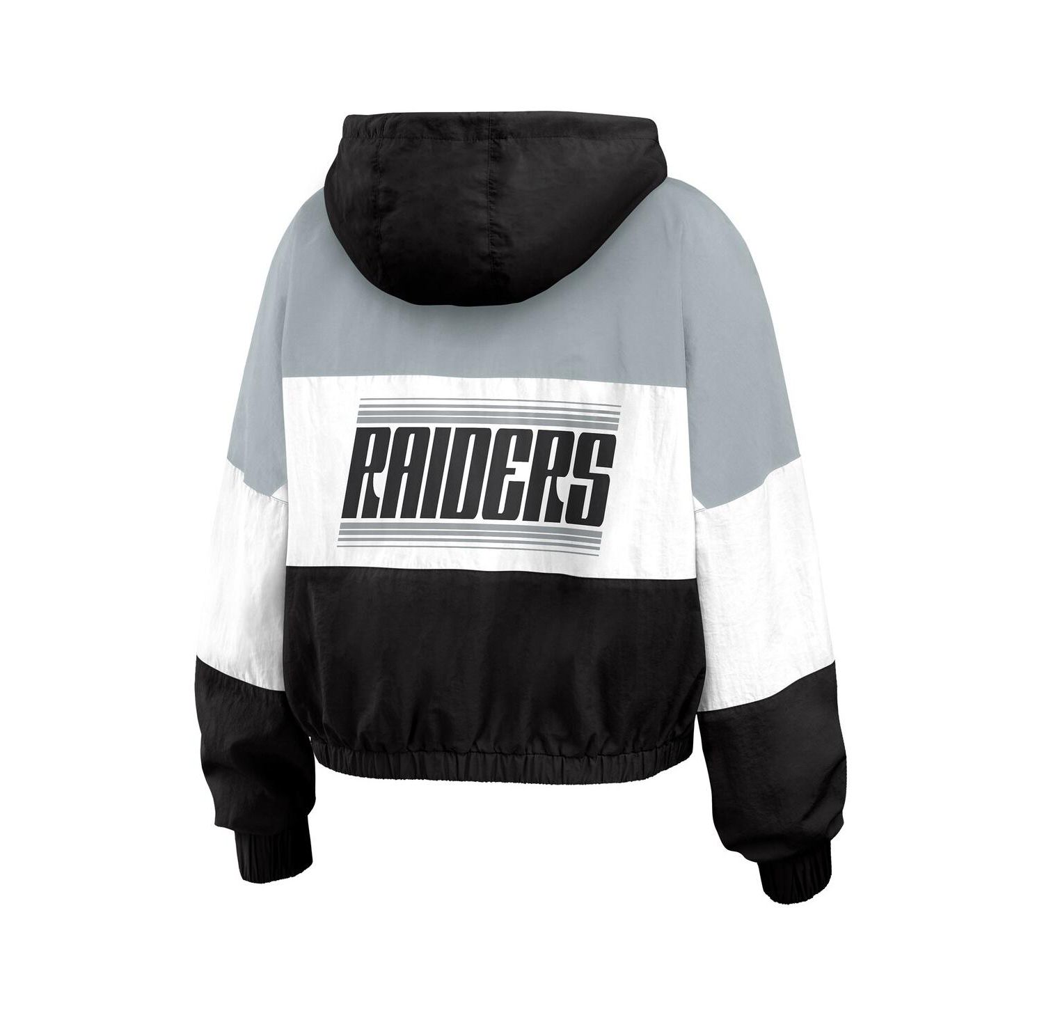 Women's Las Vegas Raiders Plus Size Color Block Full-zip Windbreaker Jacket