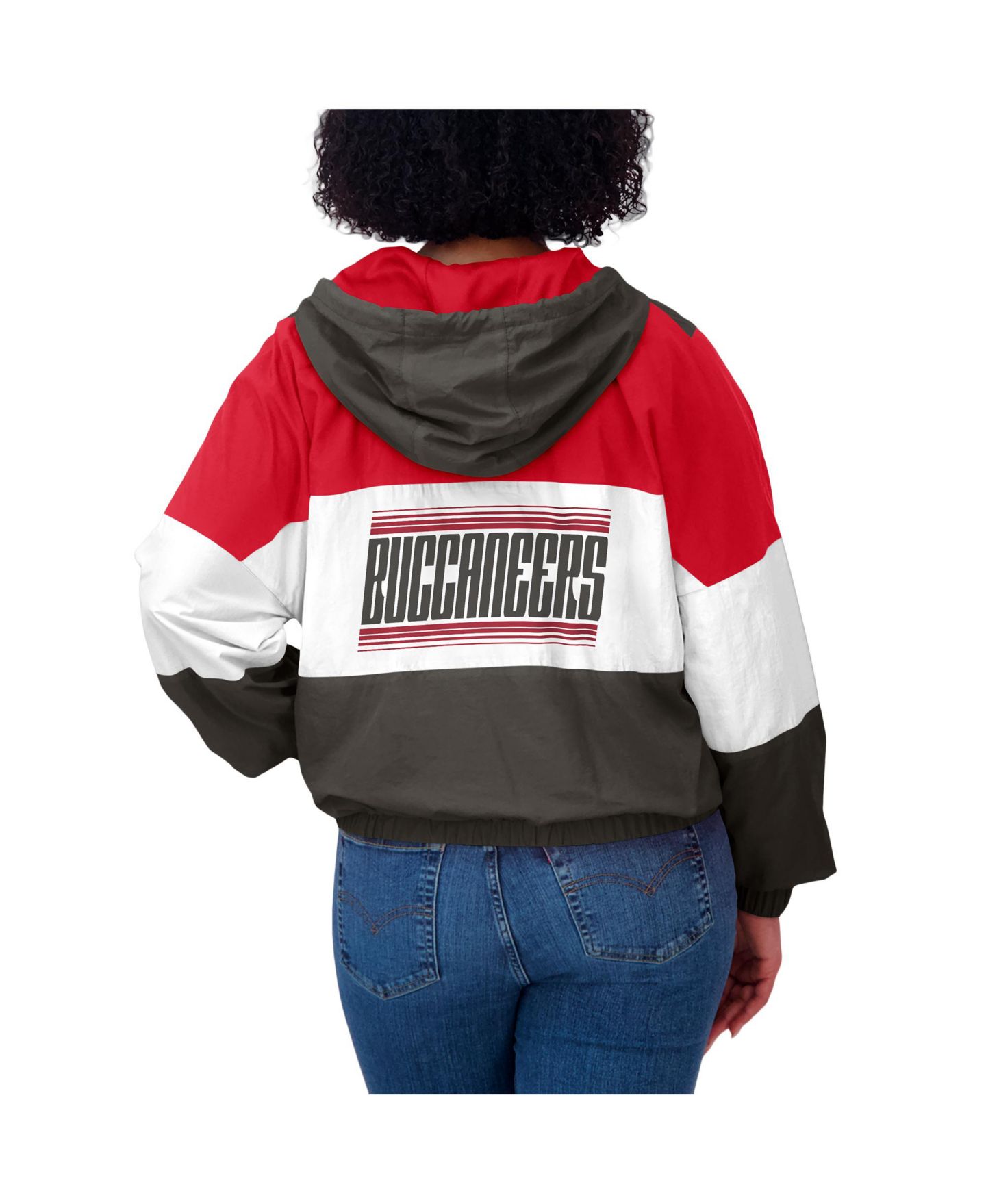 Женская куртка WEAR by Erin Andrews Tampa Bay Buccaneers Plus Size Color Block Full-zip Windbreaker — фото 4