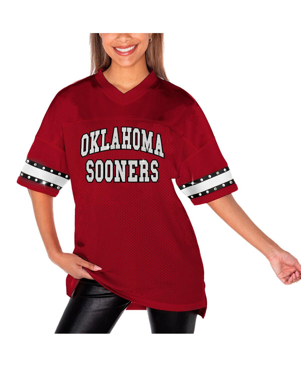 Gameday Couture Women'sOklahoma Sooners Until Kickoff Rhinestone Fashion T-Shirt - Crimson, Black