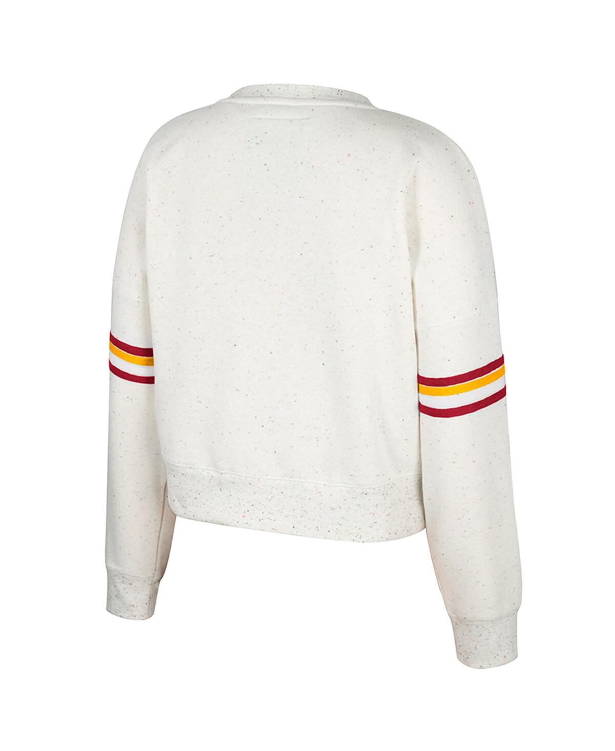 Colosseum Women'sArizona State Sun Devils Novelist Speckle Fleece Pullover Sweatshirt - Natural