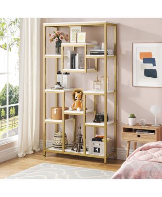71” Tall Bookshelf with Metal Frame and Open Display Shelf,Bookcases and Bookshelves