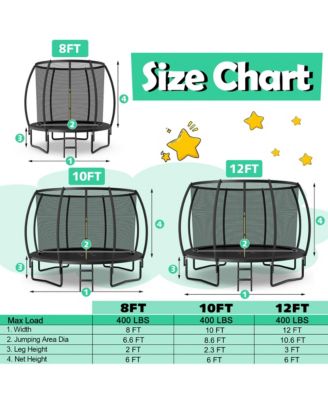 8FT Recreational Trampoline w/ Ladder Enclosure Net Safety Pad Outdoor