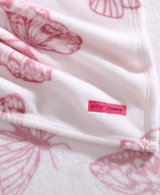 Betsey Johnson Malachite Butterfly Ultra Soft Plush Fleece Blanket, King
