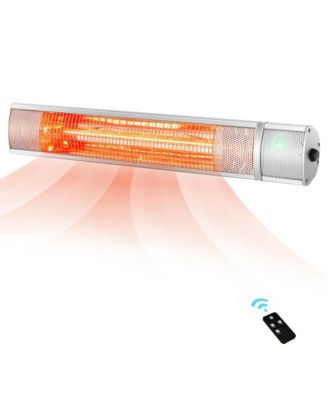 1500W Electric Patio Heater Wall-Mounted Infrared Heater w/Remote Control Silver