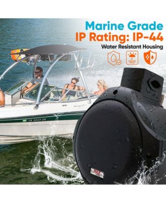 8" Marine Wakeboard Tower Speakers - 300W Waterproof, Dual Bullet Style, Black (PLMRB85)