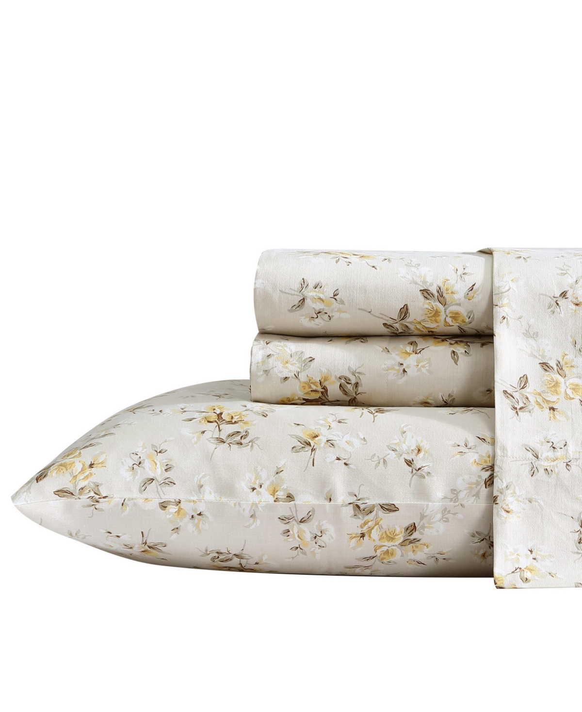 Laura Ashley Closeout!  300 Thread Count Cotton Sateen 4-pc. Sheet Set, Queen In Little Darlings