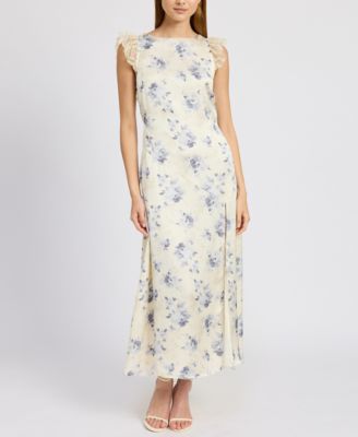 En Saison - Women's Petra Floral Lace-Trim Maxi Dress