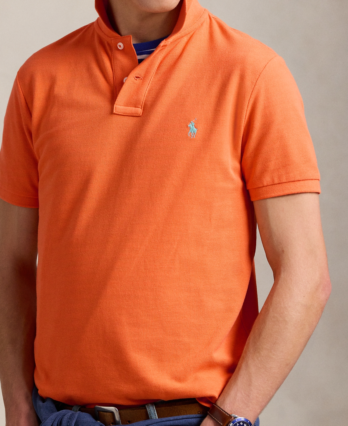 Polo Ralph Lauren Custom Slim Fit Mesh Polo Shirt