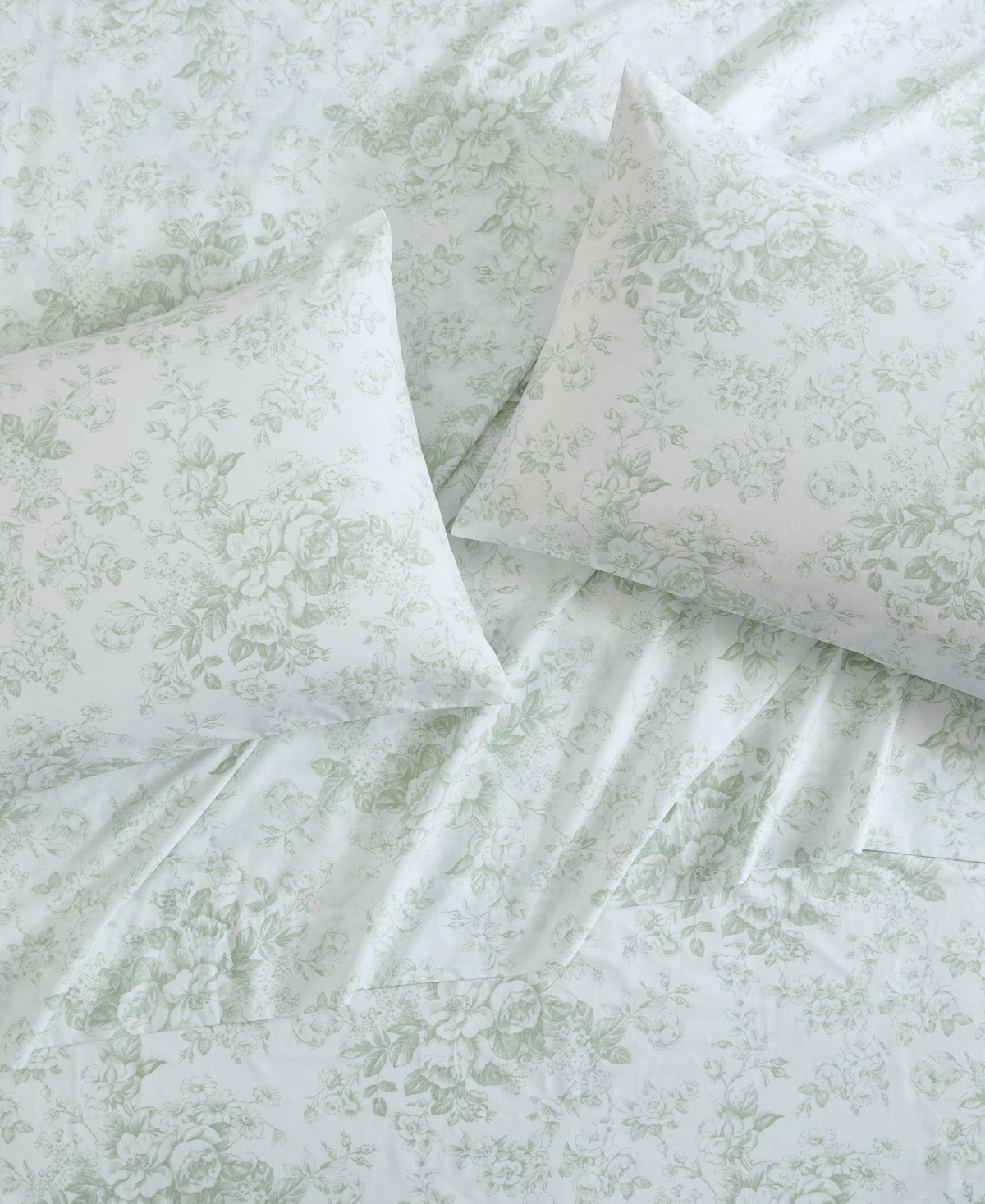 Laura Ashley 200-thread Cotton 4 -pc. Sheet Set, Full In Toile Delight