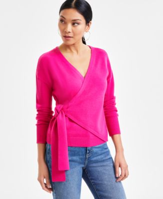 INC International Concepts Surplice Buckle Tunic Sweater Port XL main image 0