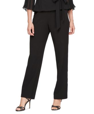 Alex Evenings - Petite Satin Tuxedo-Stripe Pants