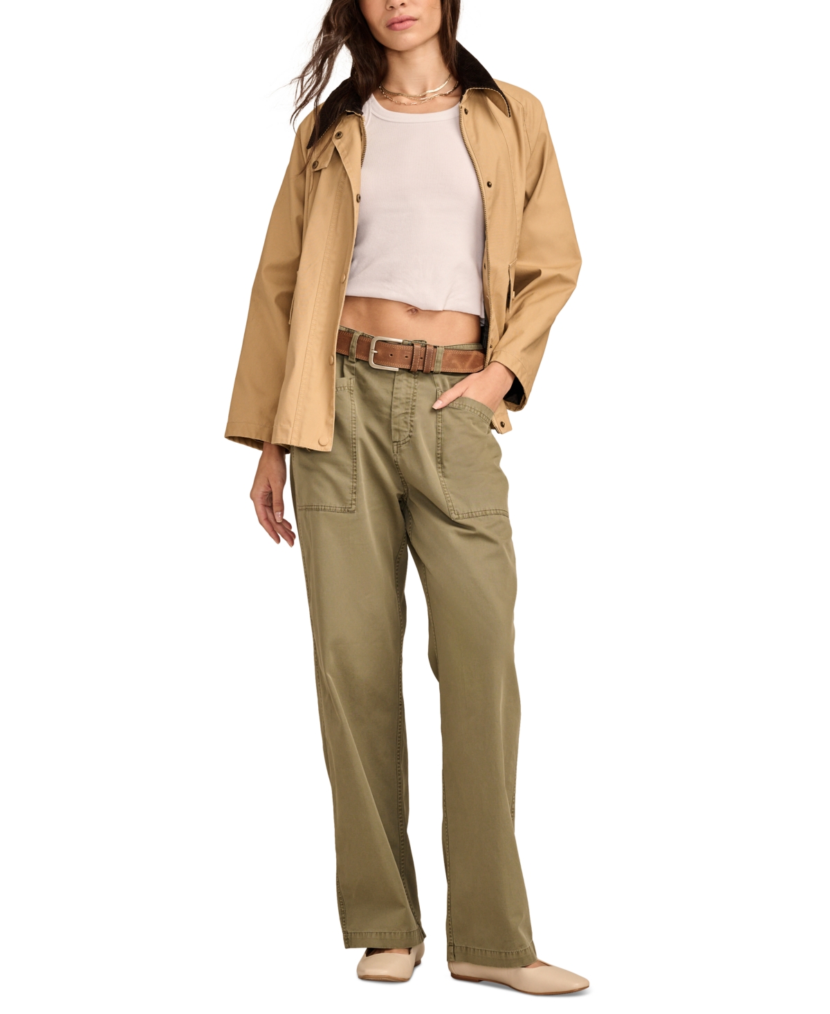 LUCKY BRAND WOMEN'S UTILITY WIDE-LEG PANTS 