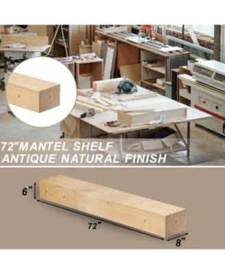Solid Pine Wood Cap-Shelf Mantel in Natural Wood