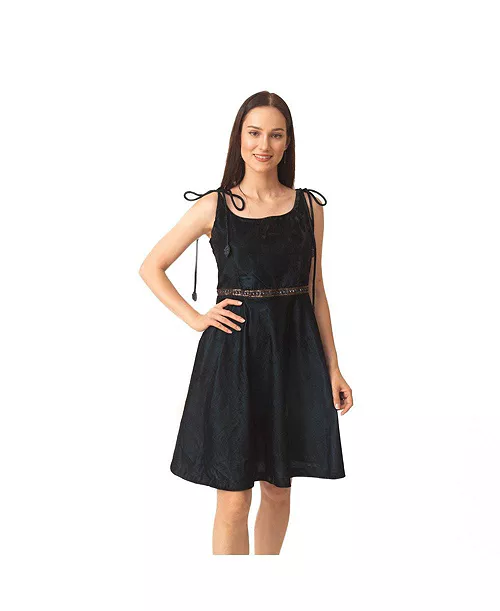 women's fit and flare velvet dress
