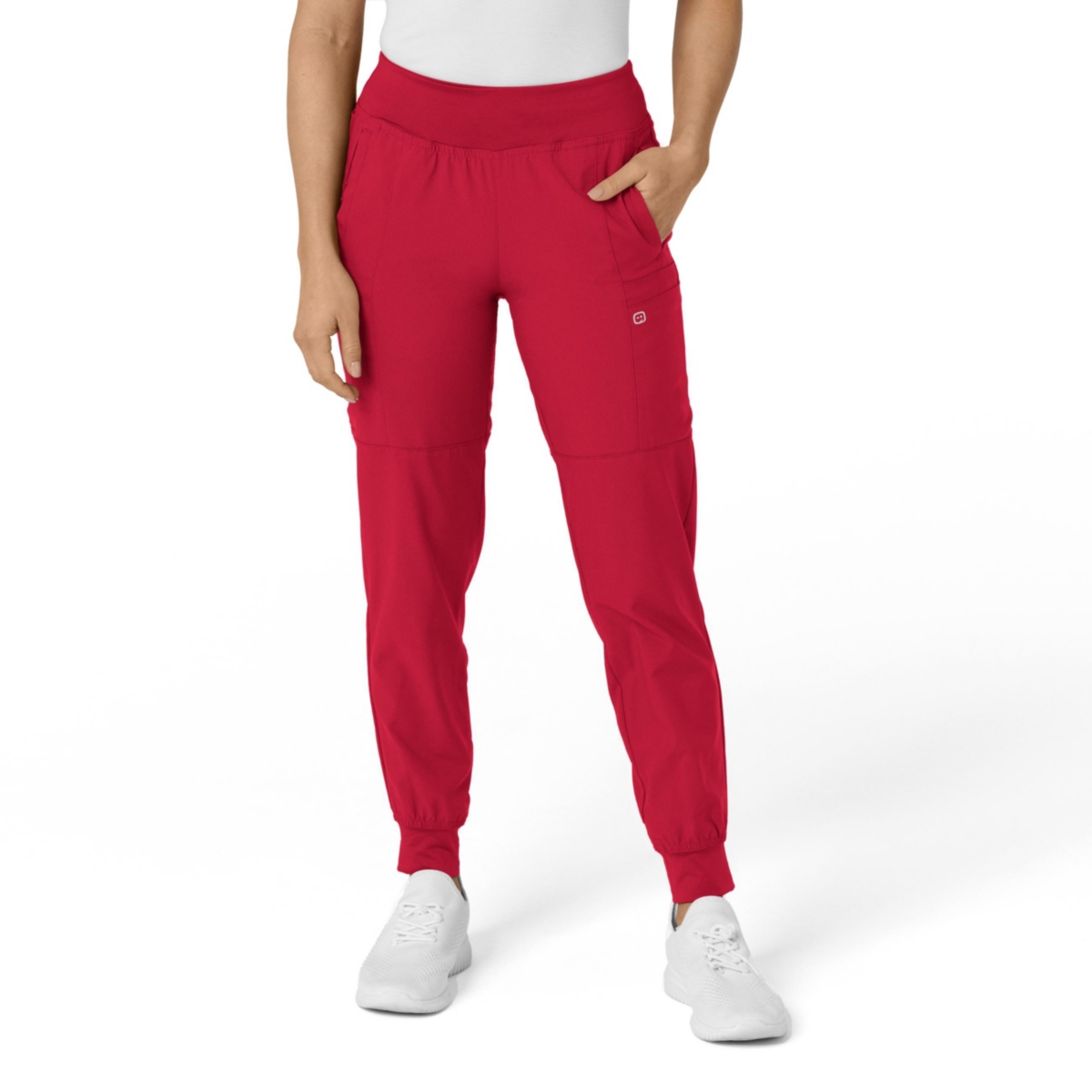 Women's W123 Comfort Waist Cargo Jogger Scrub Pant - Hot pink