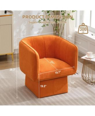 Swivel Accent Chair, Mid-Century 360° Round Armchair for Bedroom, Living Room, Office & Waiting Room