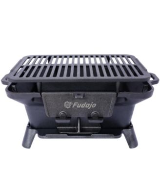 Streamdale Oval Cast Iron Grill Outdoor Charcoal Grill & Skillet