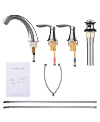 Bathroom Sink Faucet,Widespread Chrome Bathroom Faucet 3 Hole