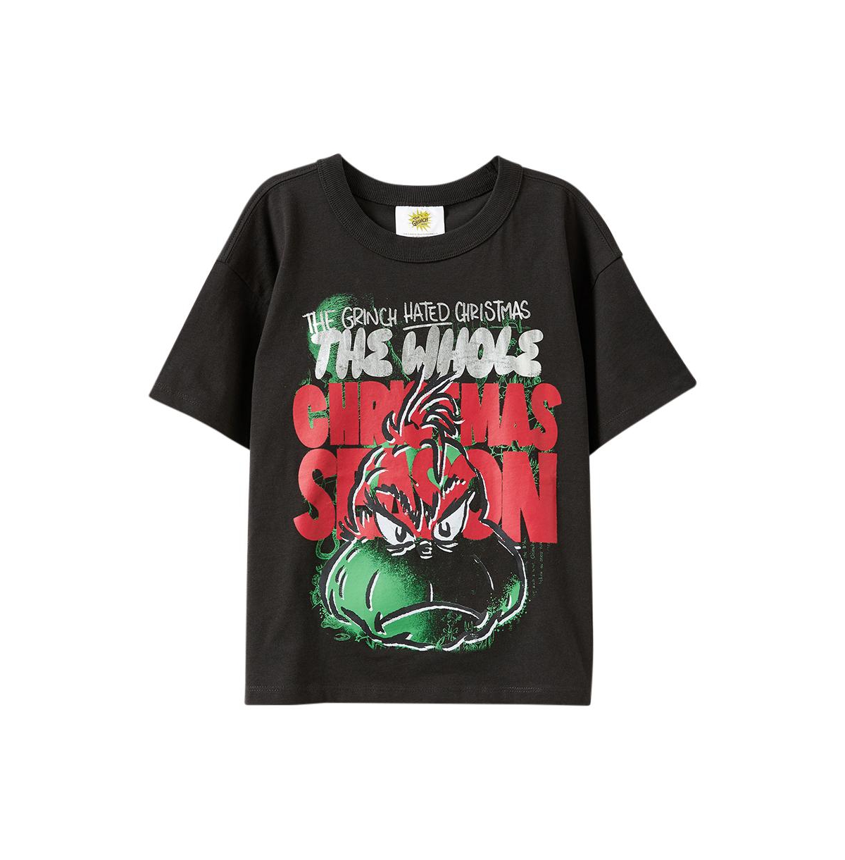Cotton On Little Boys Licensed Drop Shoulder Short Sleeve Tee -grinch hated season