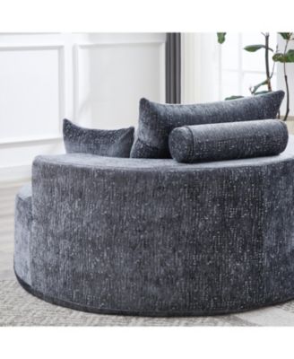 Chenille Sofa Sleeper, 55'', Assembly-Free, Modern Lounge Chair