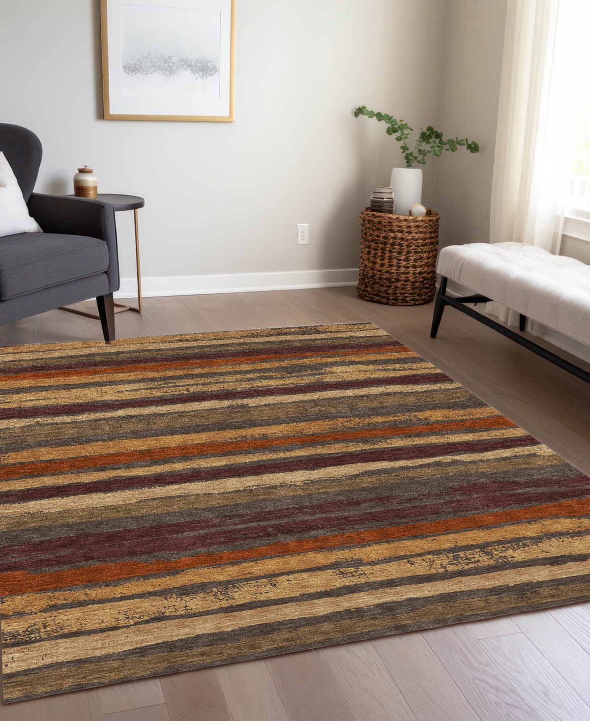 Addison Chantille Machine Washable Acn1019 8'x10' Area Rug In Chocolate