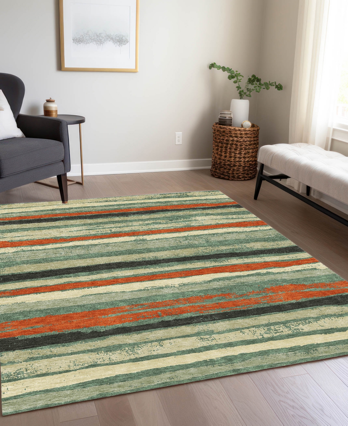Addison Chantille Machine Washable Acn1019 8'x10' Area Rug In Sage