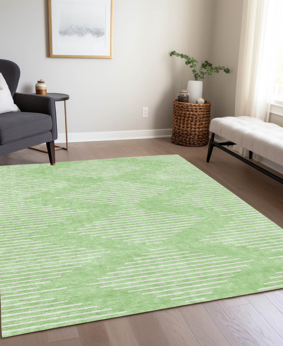 Addison Chantille Machine Washable Acn1016 8'x10' Area Rug In Mint