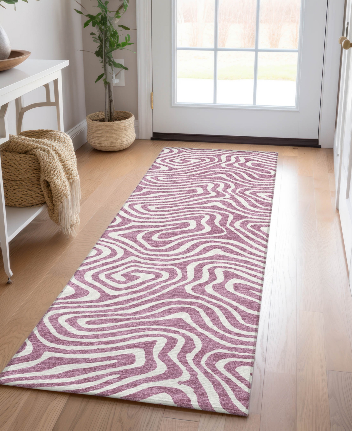 Addison Chantille Machine Washable Acn1020 2'3''x7'6'' Runner Area Rug In Plum