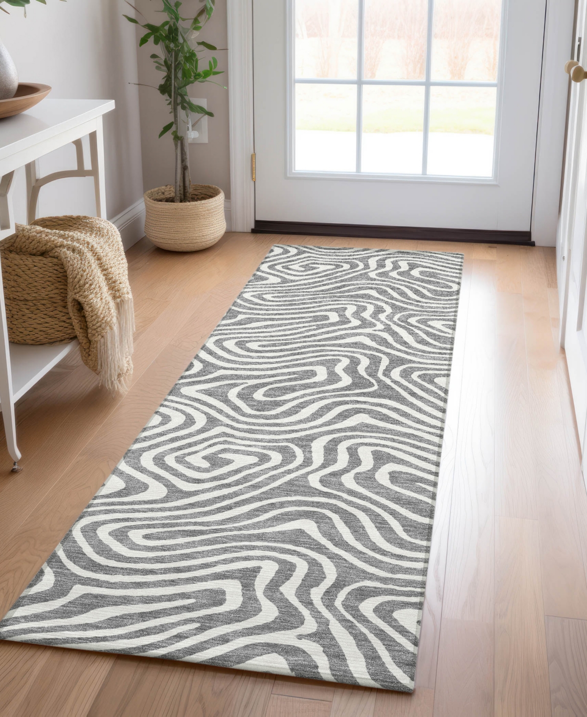 Addison Chantille Machine Washable Acn1020 2'3''x7'6'' Runner Area Rug In Gray