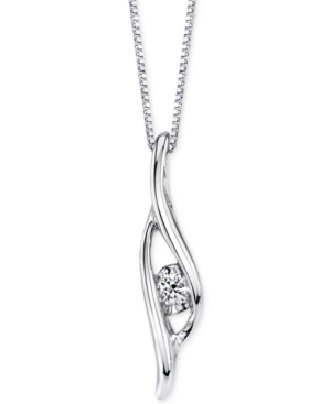 image of Sirena Diamond Pendant Necklace (1/5 ct. t.w.) in 14k White Gold