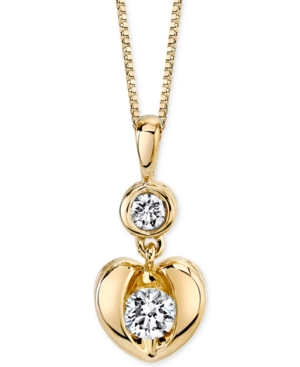 image of Sirena Energy Diamond Heart Pendant Necklace in 14k White or Yellow Gold (1/4 ct. t.w.)
