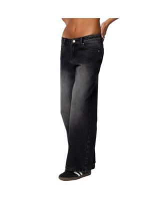 Womens Petite Magda Low Rise Acid Wash Jeans