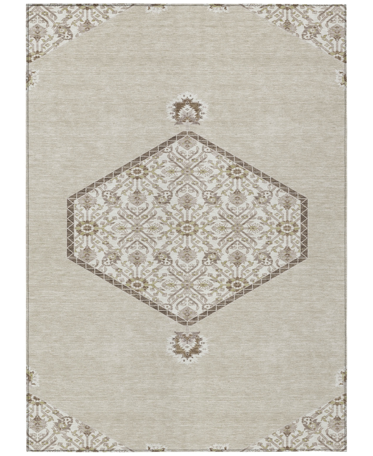 Addison Chantille Machine Washable Acn1011 9'x12' Area Rug In Beige