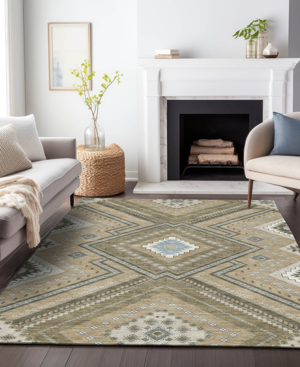 Addison Chantille Machine Washable Acn1010 9'x12' Area Rug In Beige