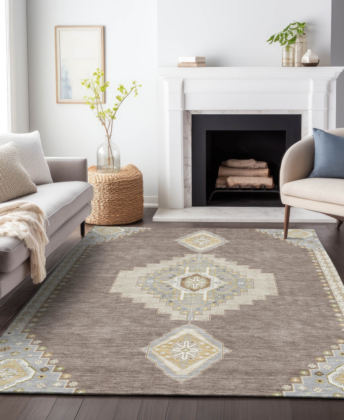 Addison Chantille Machine Washable Acn1014 8'x10' Area Rug In Taupe