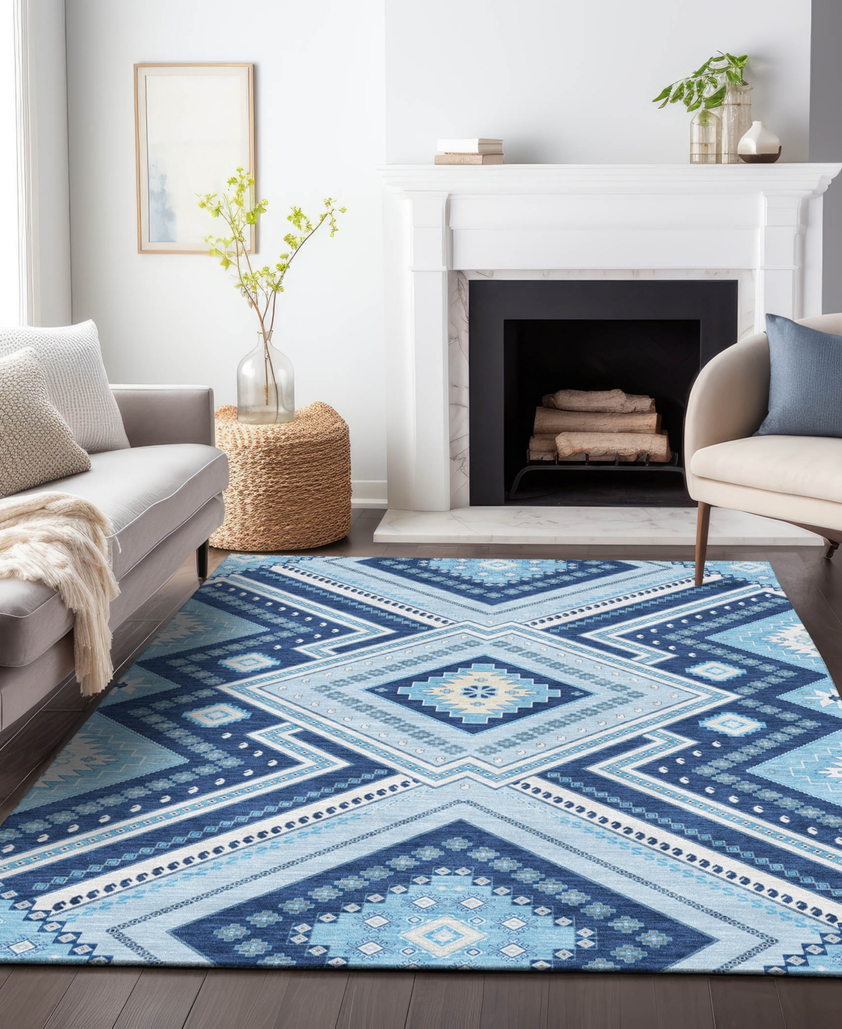 Addison Chantille Machine Washable Acn1010 5'x7'6" Area Rug In Navy