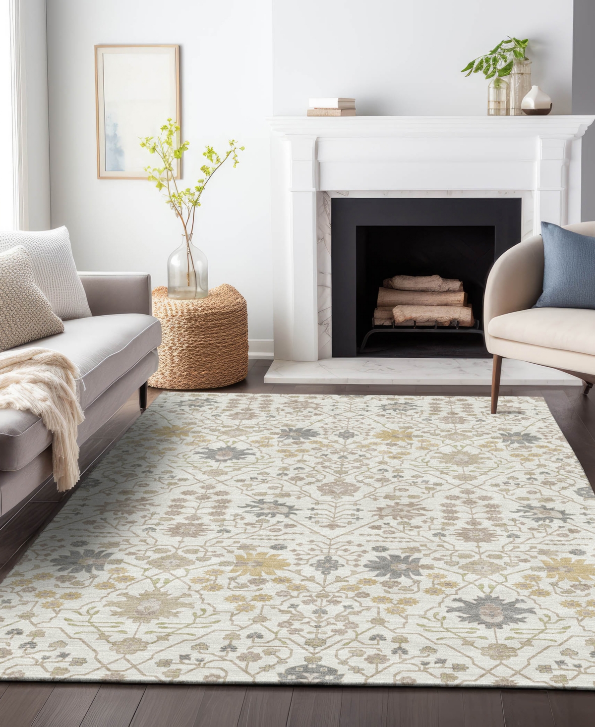 Addison Chantille Machine Washable Acn1009 5'x7'6" Area Rug In Ivory