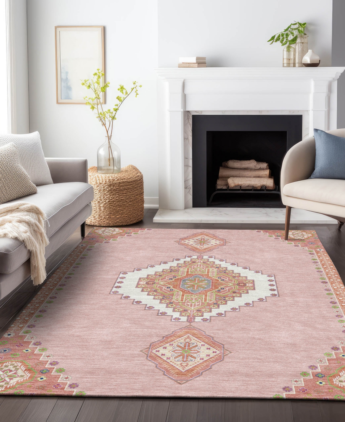 Addison Chantille Machine Washable Acn1014 3'x5' Area Rug In Pink