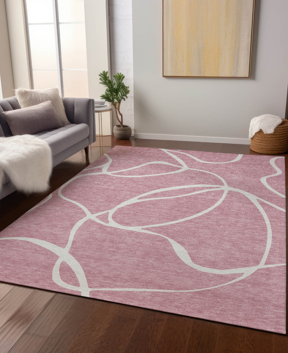 Addison Chantille Machine Washable Acn999 2'6"x3'10" Area Rug In Pink