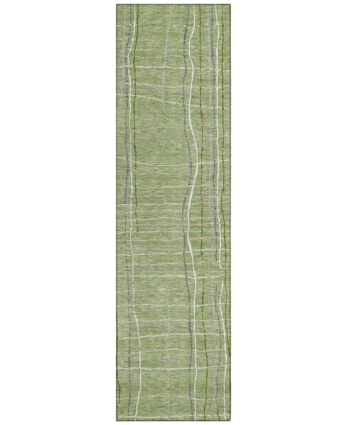 Addison Chantille Machine Washable Acn998 2'3"x7'6" Runner Area Rug In Green