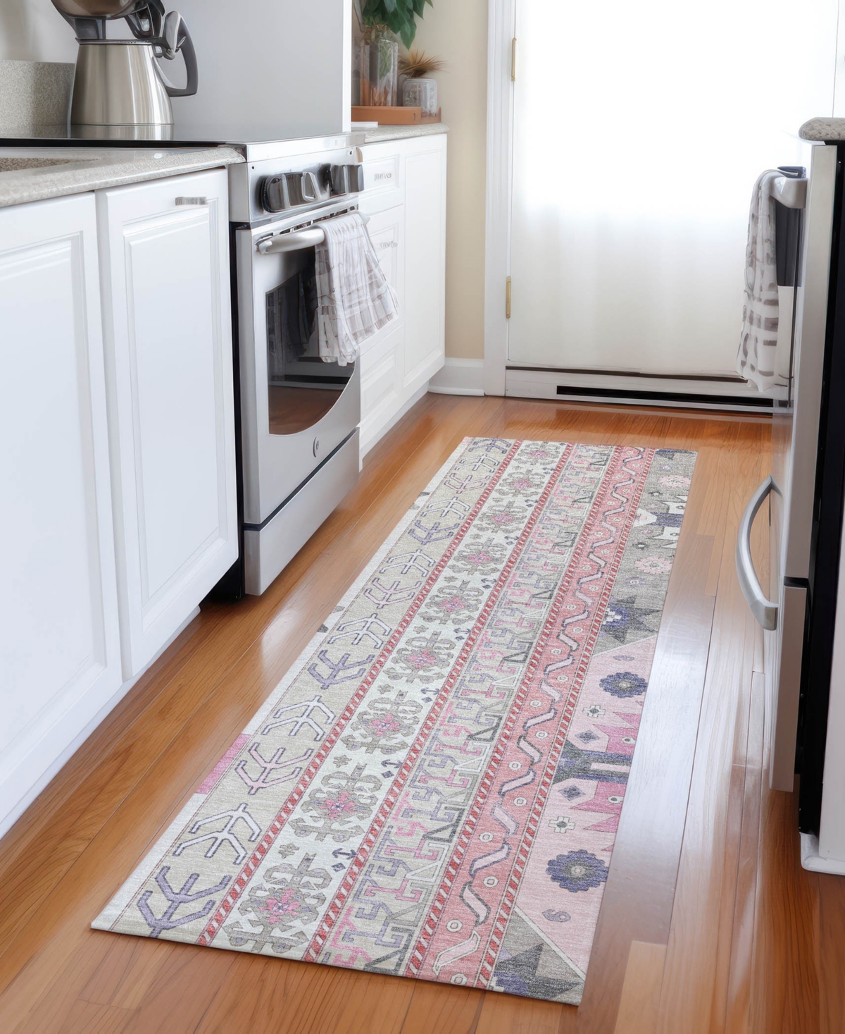 Addison Chantille Machine Washable Acn1015 2'3"x7'6" Runner Area Rug In Pink