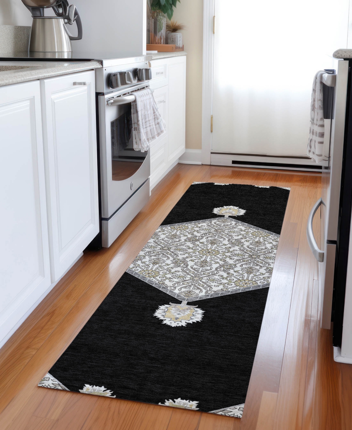 Addison Chantille Machine Washable Acn1011 2'3"x7'6" Runner Area Rug In Black