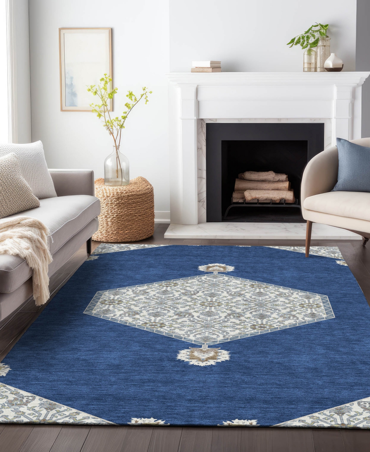 Addison Chantille Machine Washable Acn1011 10'x14' Area Rug In Navy